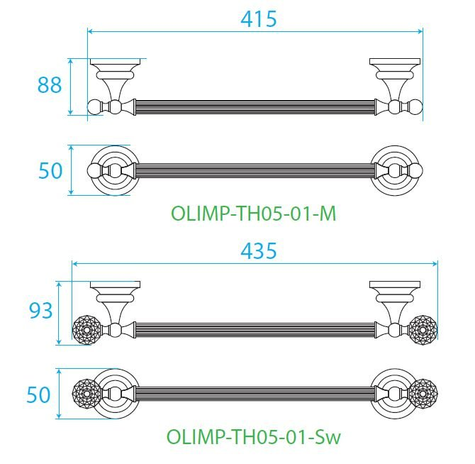 Cezares Olimp полотенцедержатель 40 см золото OLIMP-TH05-03/24-M