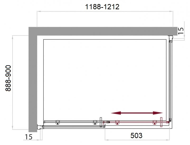 BelBagno UNO-195-AH-1-120/90-C-Cr душевое ограждение 120*90*195