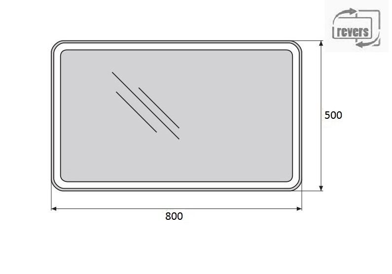 Зеркальное полотно BelBagno 50*80 SPC-MAR-500-800-LED-BTN