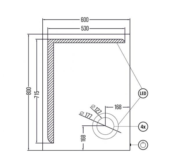 Зеркальное полотно Gair Art-2 Anti Steam 60*80