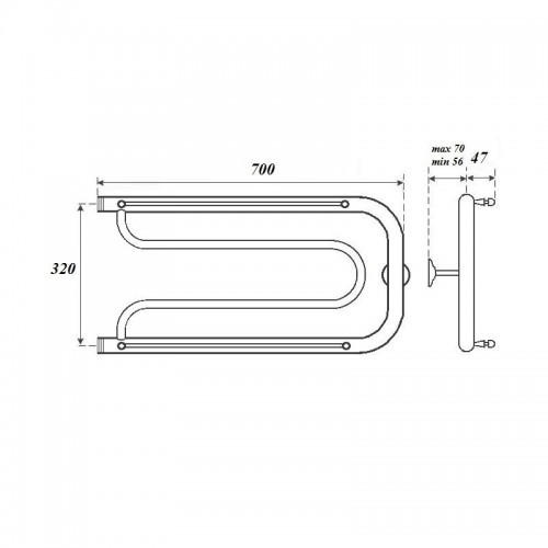 Point Фокстрот полотенцесушитель водяной 32х70 PN21337P