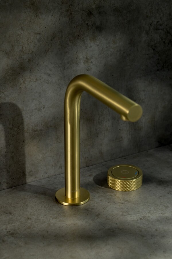 Смеситель автоматический для раковины на 2 отв. Boheme Tech Shine Matt Gold 158-MG