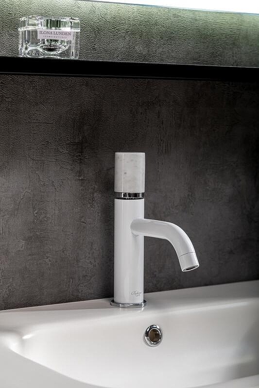 Смеситель для раковины Boheme Stick Белый ручка Белый Мрамор 121-W-MR-WHITE