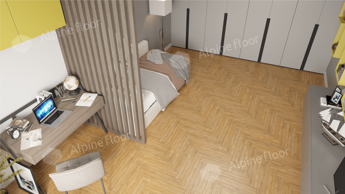 Ламинат Alpine Floor Herringbone LF102-4A Дуб Тулуза 606 х 101 х 8 mm
