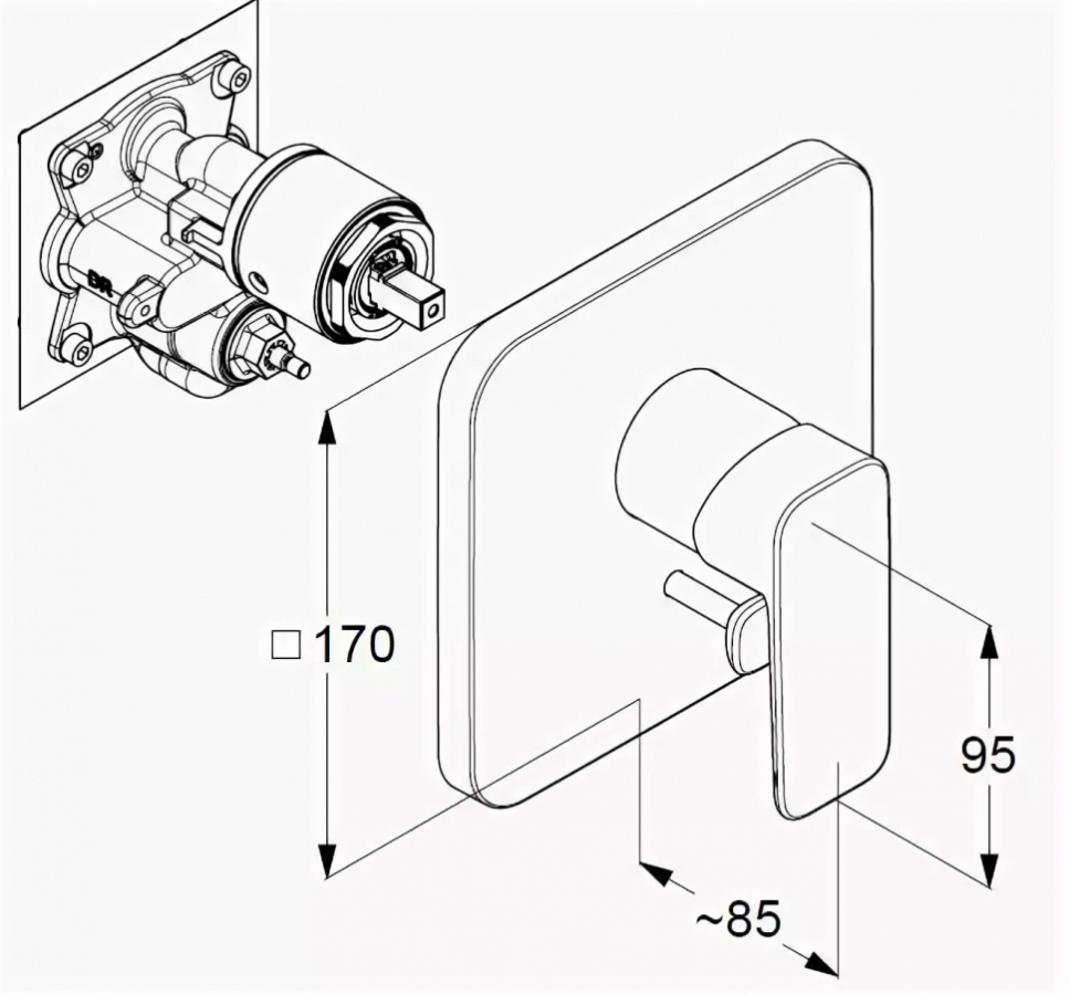 Kludi Pure&Style смеситель для душа встраиваемый внешняя часть 406500575