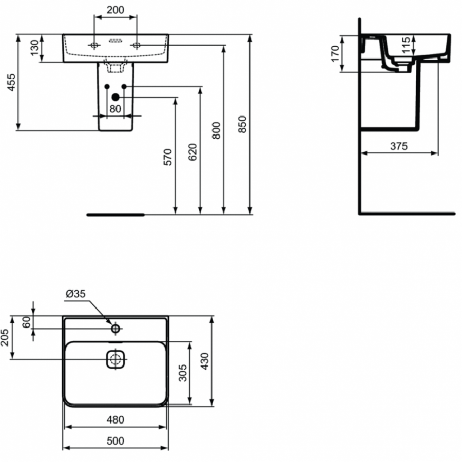 Ideal Standard Strada раковина 50x43 см T292801