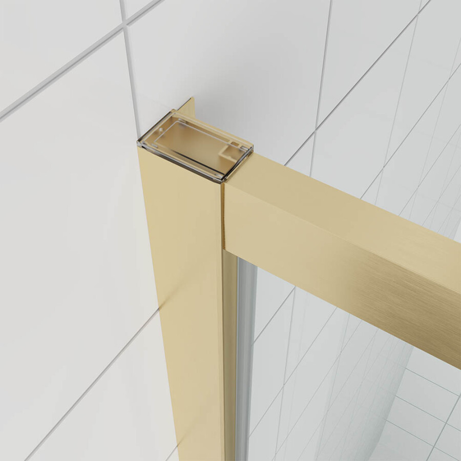 Душевой угол Veconi Ottimo P20 G-SP (120×100×190) распашная, профиль брашированное золото, стекло матовое OP20G-SP-120100-07-C9