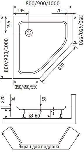 RGW Viscount VI-81 душевое ограждение 100*100*195