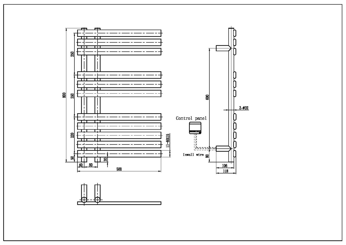 Полотенцесушитель электрический 175W Boheme Uno Venturo Matt White 723-MW