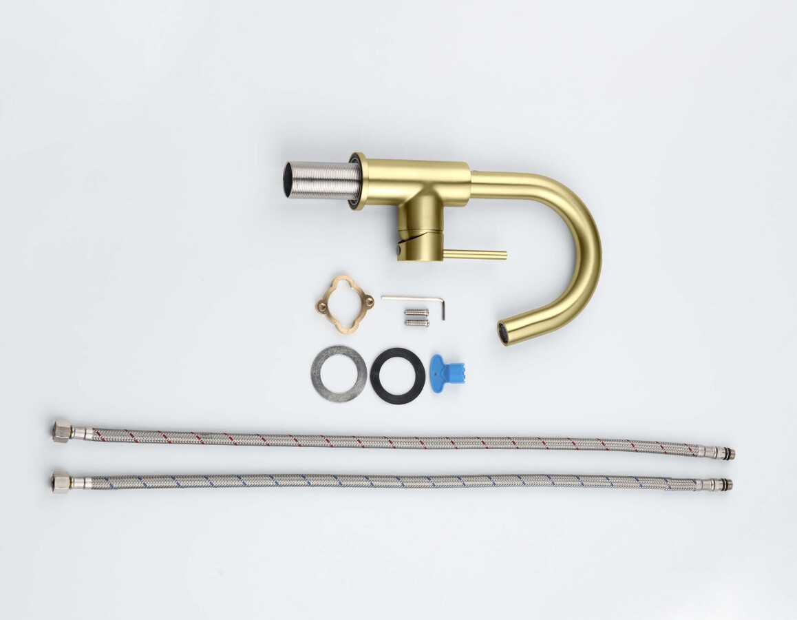 Aquatek Европа AQ1307BG Смеситель для раковины, без донного клапана Золото шлифованное