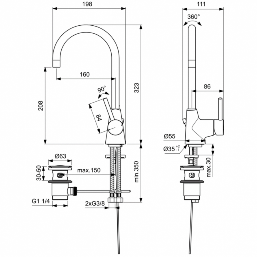 Ideal Standard Ceraline смеситель для раковины BC195AA