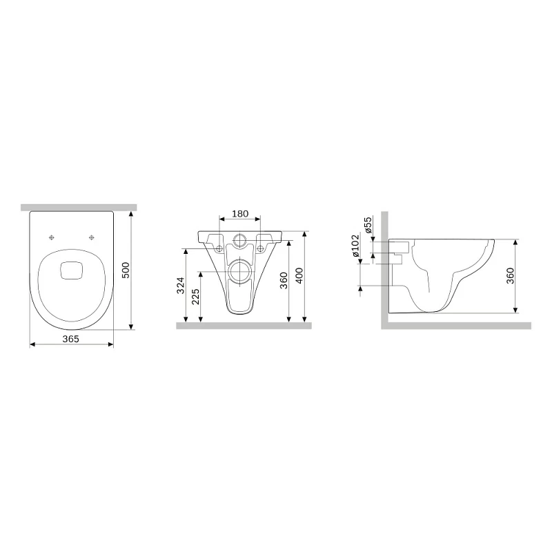 Am.Pm Gem унитаз подвесной безободковый с сиденьем C901700SC