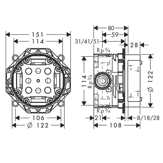 Hansgrohe 71745990S Set HG Talis E смеситель для ванны (71745990+01800180) полированное золото