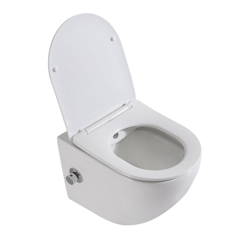 BelBagno унитаз подвесной с функцией биде и смесителем BB3105CHR-BS/SC