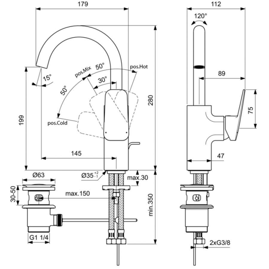Ideal Standard Ceraplan смеситель для раковины BD235AA