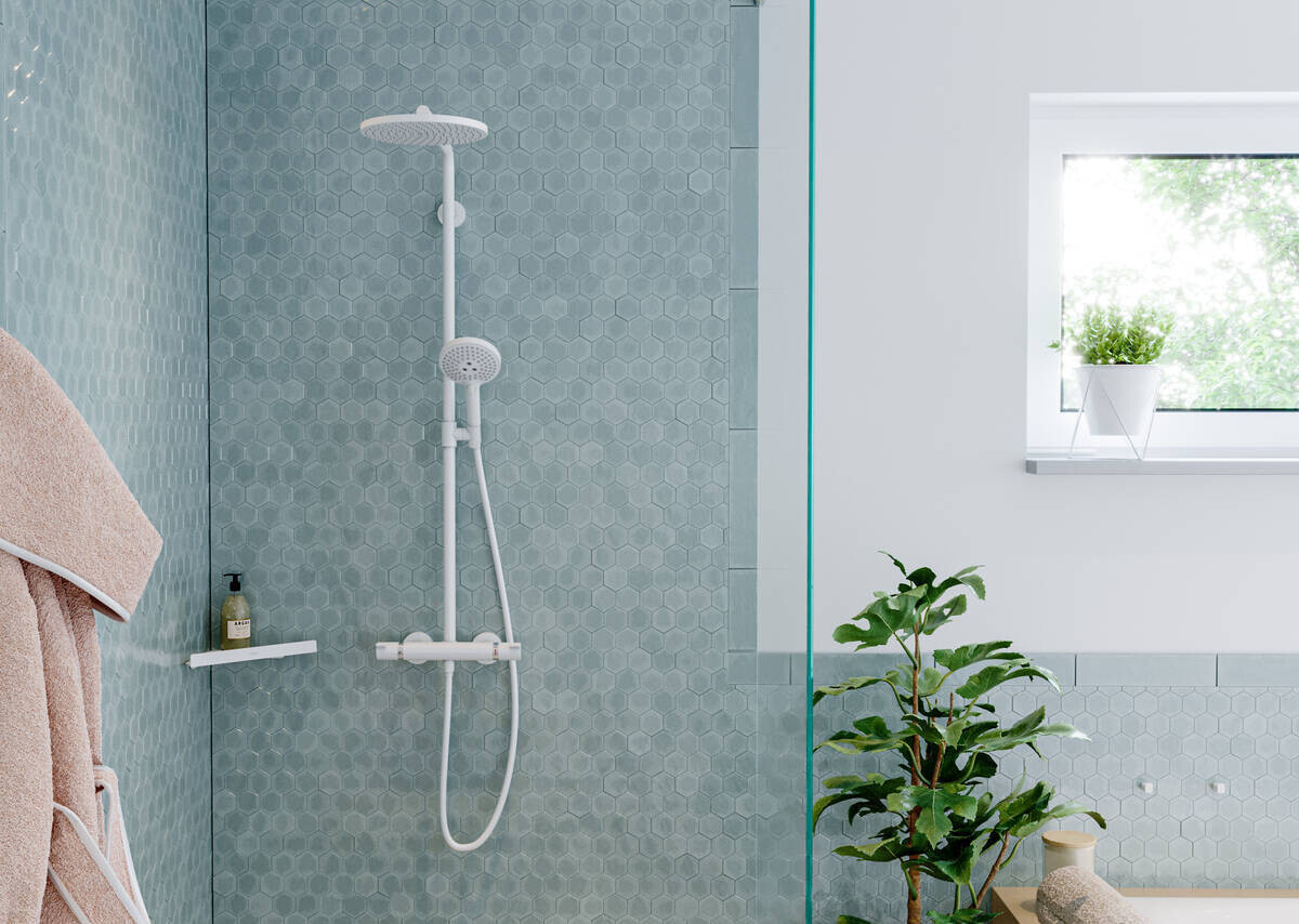 Hansgrohe Croma Select S Душевая система 280 1jet с термостатом белый матовый 26890700