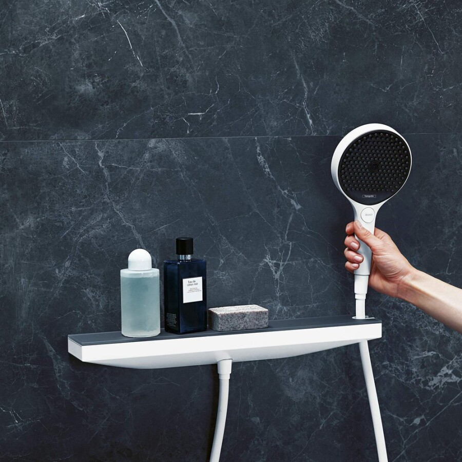 Hansgrohe Rainfinity Настенный держатель Porter 500 с полкой правый белый матовый 26858700