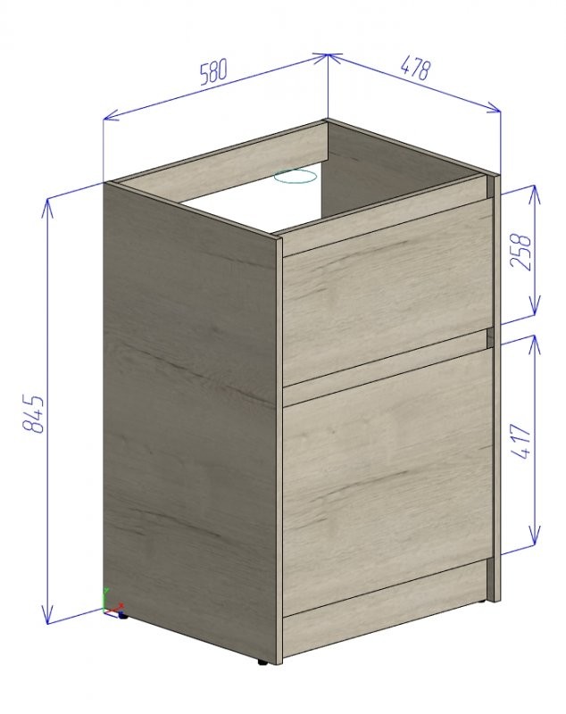 BelBagno KRAFT-LVD-580/1200-2C-PIA-BO 120 тумба под раковину напольная, над стиральной машиной