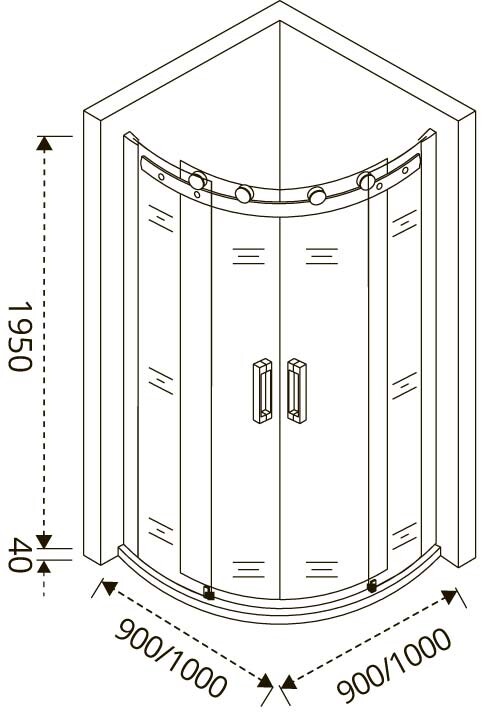 Bas Altair R-TD-90-C-CH душевое ограждение 90*90*195 АЛ00007