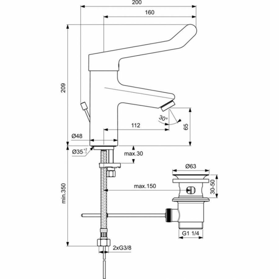 Ideal Standard Ceraplus смеситель для раковины BC097AA
