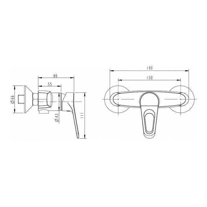 Bravat Eco-D F993158C-01 смеситель для душа цвет хром
