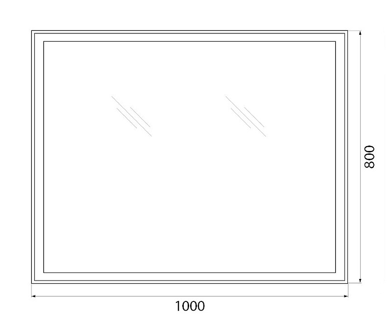 Зеркальное полотно Azario Норма 100*80 часы LED00002457
