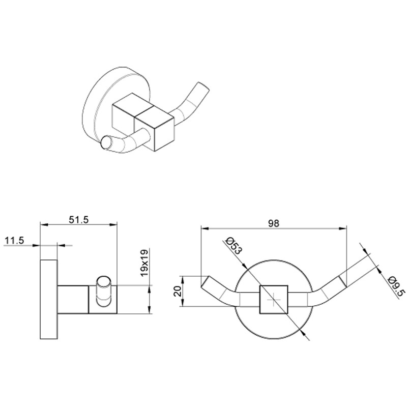 Azario Nessy крючок двойной AZ-73105