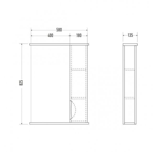 Зеркало-шкаф Mirsant Камилла правый 60*82 см УТ000005600