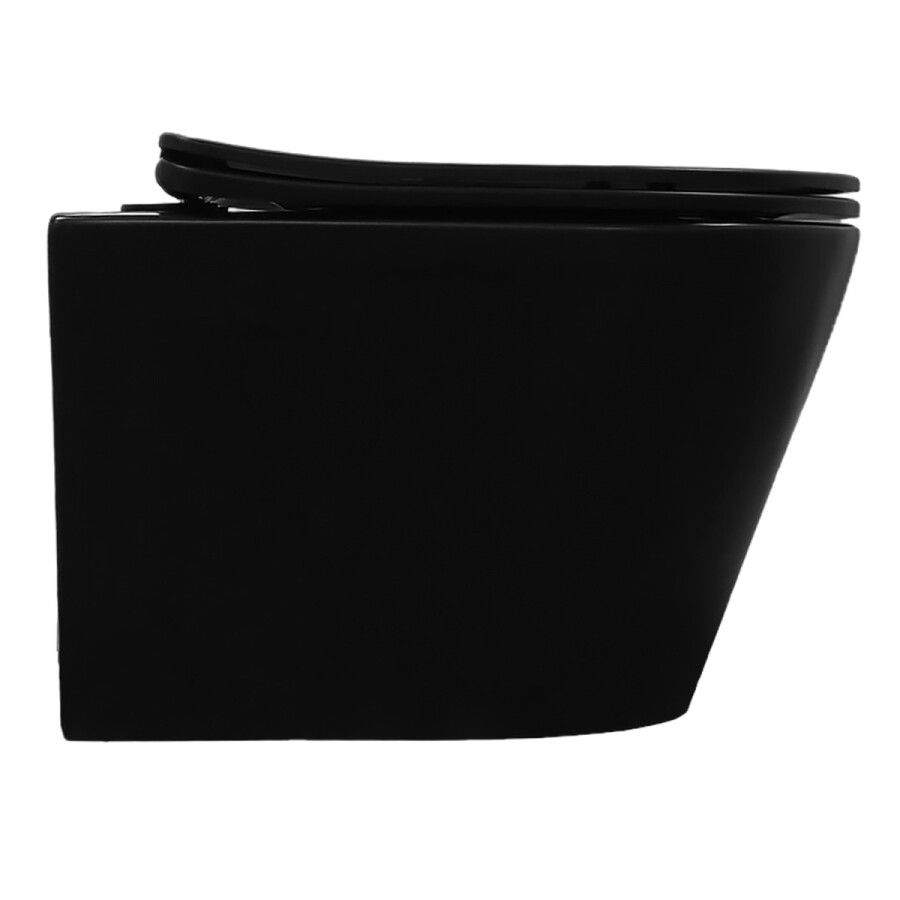 Унитаз подвесной Azario Vela 360х480х360 безободковый, система смыва "Торнадо", с быстросъемным сиденьем "Микролифт", черный матовый AZ-2480MB