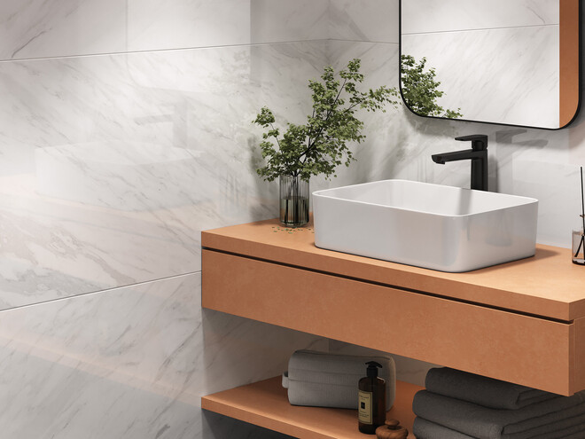 Керамогранит Cersanit Futura тонкий Classy Marble полированный белый ректификат 60x120 A17120