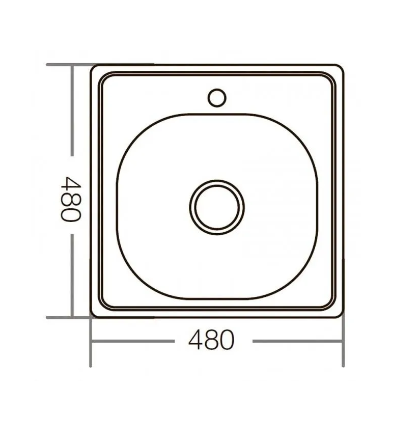 Мойка из нержавеющей стали врезная 48x48 см Zerix Z4848-06-160MD micro decor ZM0593