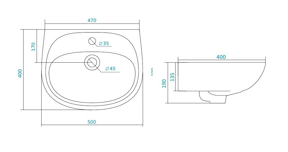 Santek Анимо 1WH110496 раковина подвесная 50 см