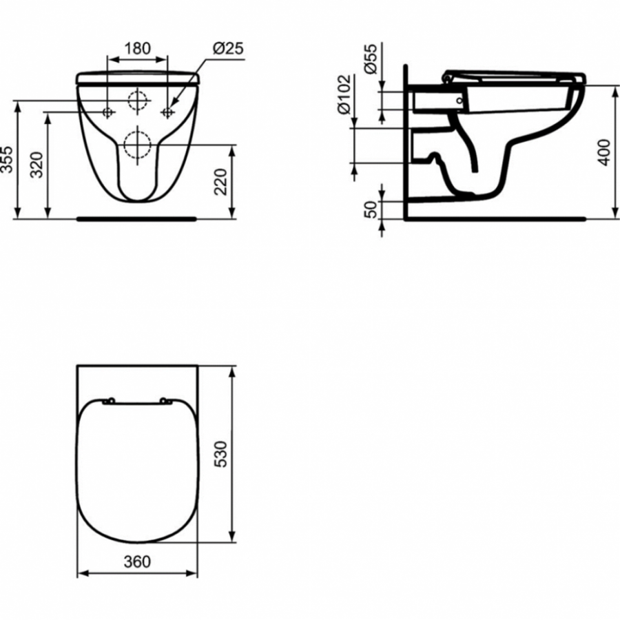 Ideal Standard Tempo унитаз подвесной T331101