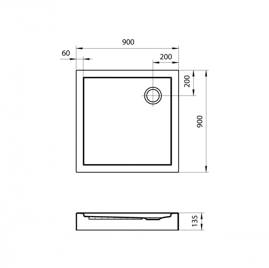Santek Палермо 1WH302476 90*90*13,5 душевой поддон акриловый