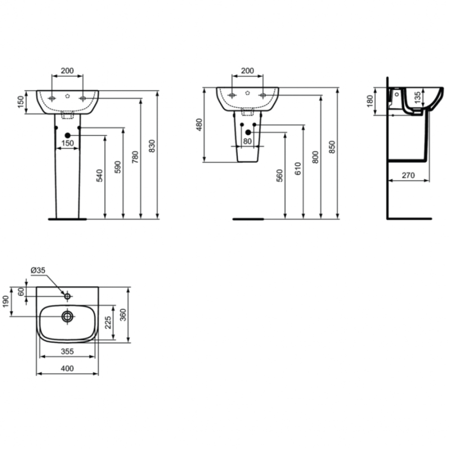 Ideal Standard раковина 40 см T470801