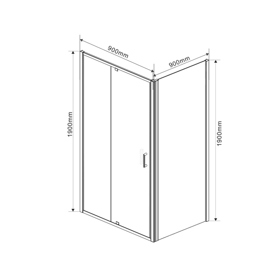 Vincea Intra душевой уголок VSR-1I809090CH 80/90x90 хром, стекло рифленое