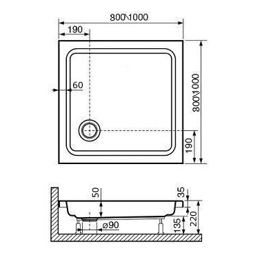 RGW Acrylic Style KV 16180100-11 100*100*22 душевой поддон акриловый