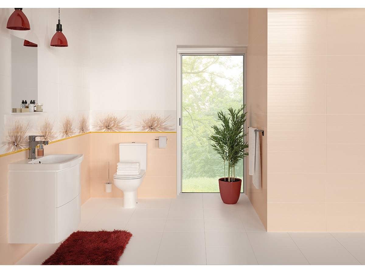 Cersanit Universl Glass бордюр желтый 2x60 см поверхность глянец