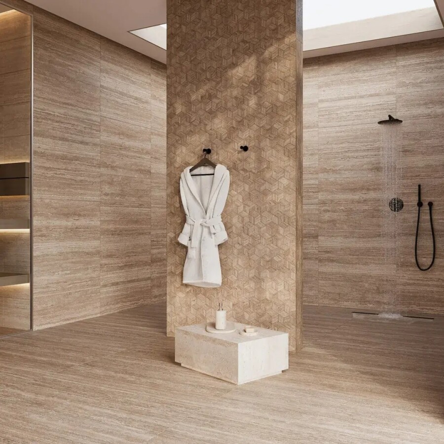 Керамическая плитка Kerama Marazzi Прованс Про Травертин Бежевый матовый обрезной 30x89,5x0,9 KM3090B0181R