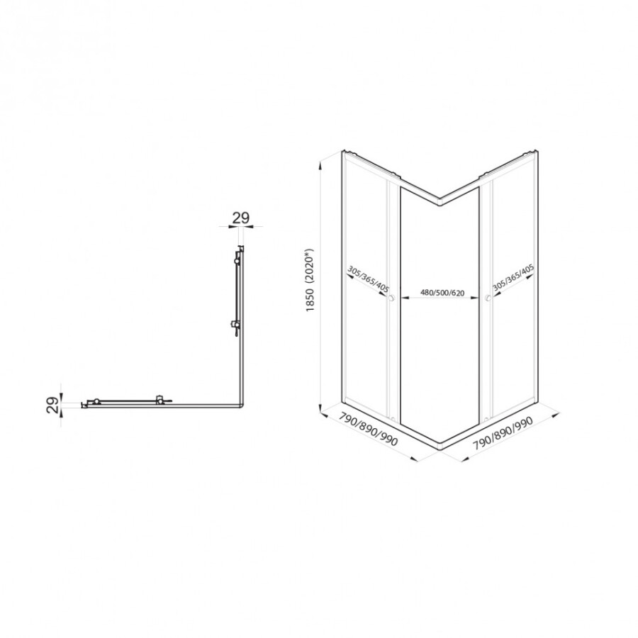 Triton Душевое Ограждение Вента-Хром-Вельвет 90х90 Щ0000067979
