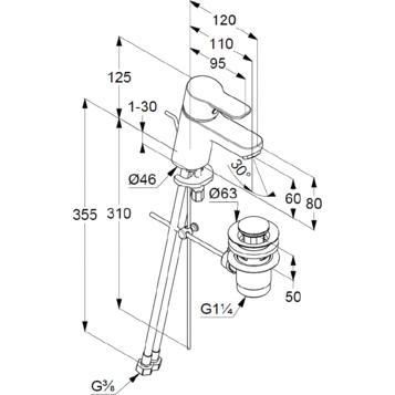 Kludi Pure&Easy смеситель для раковины 373850565
