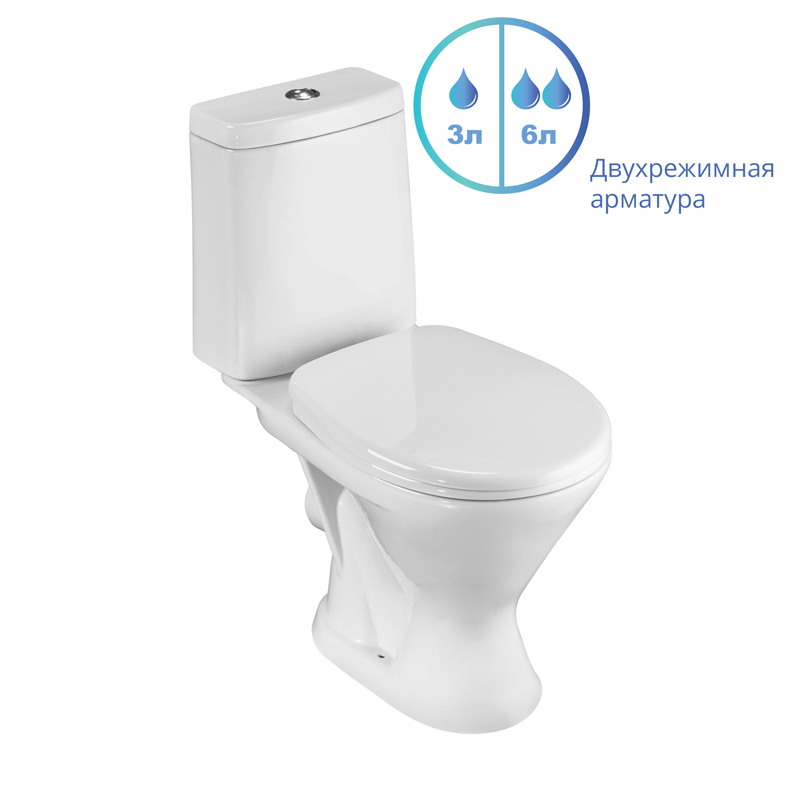 Унитаз компакт Santeri Грация полипропилен 1.P210.3.S00.00B.F