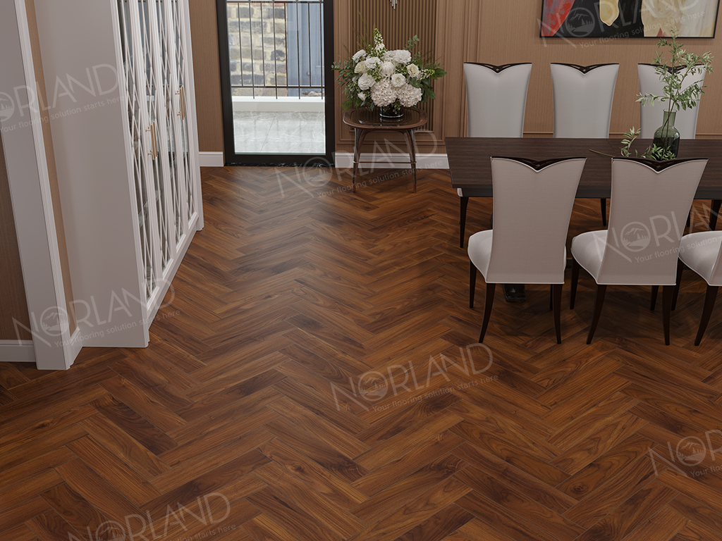Ламинат Alpine Floor Norland Herringbone Elegant Strong LF304-19 Орех Кипр 600х100х12 mm