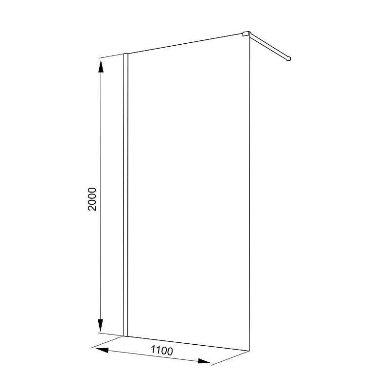 Душевая перегородка Loranto Walk-in 110х200 CS-Z02G-110 профиль брашированное золото
