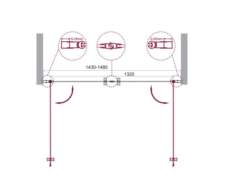 BelBagno душевая дверь ETNA-B-2-150-C-Cr 148х195