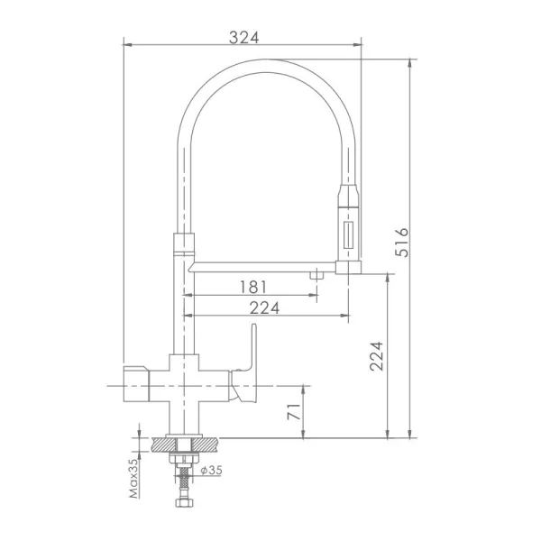 Haiba смеситель для кухни с гибким изливом и фильтром HB76854