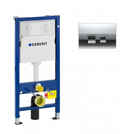 Инсталляция Geberit Duofix 458.103.00.1 UP100 с клавишей и унитазом Grohe 39351000