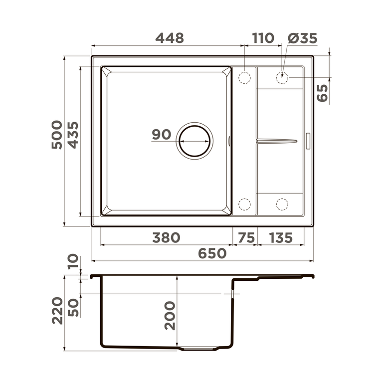 Omoikiri SUMI 65 мойка кухонная белый 4993673