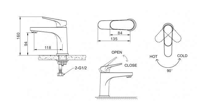 Bravat Eler F1191238CP-RUS смеситель для раковины хром
