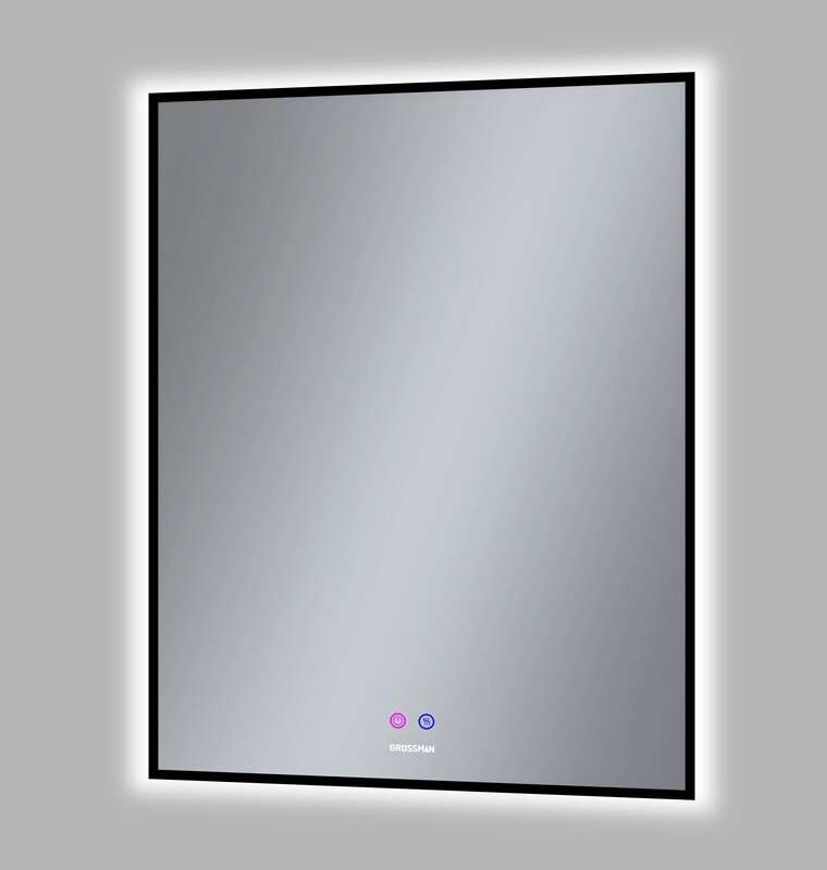 Зеркало Grossman PRAGMA-норма BLACK (700*800*45) LED с сенсорным выключателем и подогревом 1870802